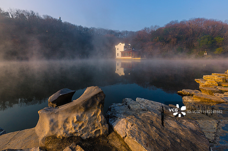 南京老山珍珠泉风光图片素材