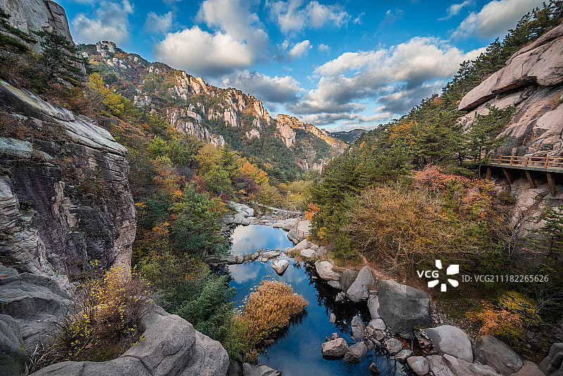 深秋的青岛崂山北九水图片素材