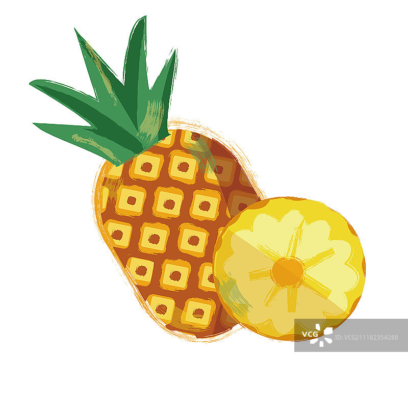 水果插画之菠萝图片素材