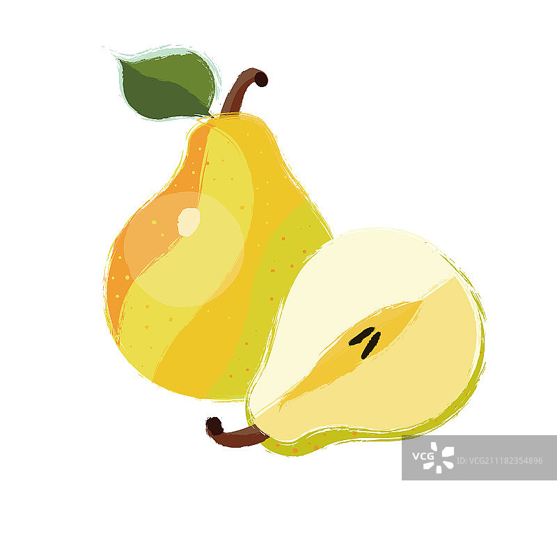 水果插画之梨图片素材