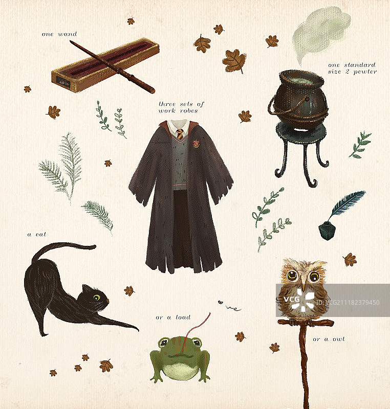 哈利波特入学装备图图片素材