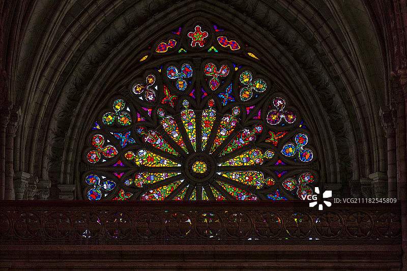 巴西利亚大教堂室内窗户图片素材