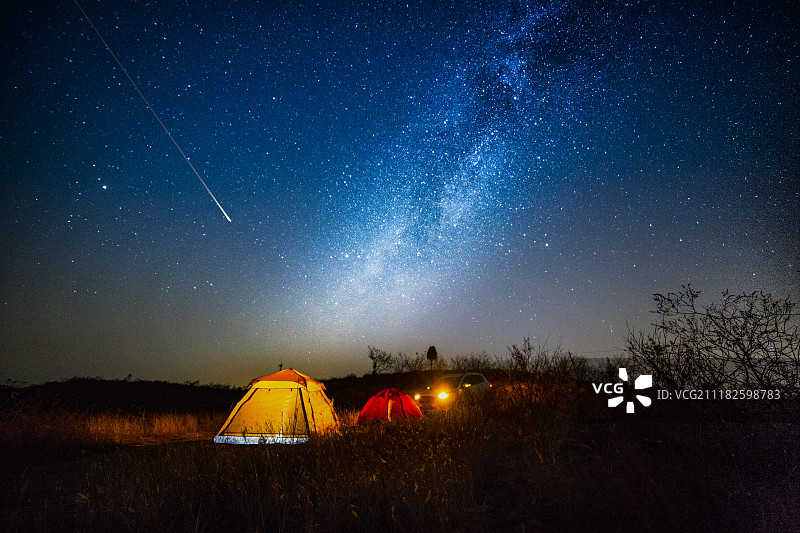 冬季星空和帐篷图片素材