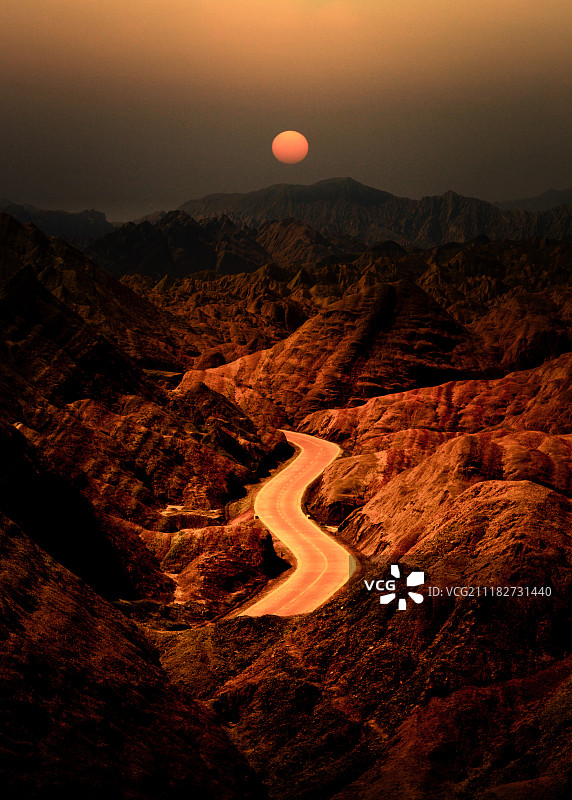 河西走廊的日出图片素材