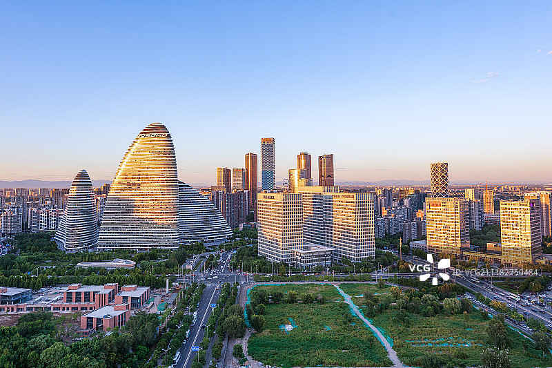 望京黄昏 望京soho图片素材