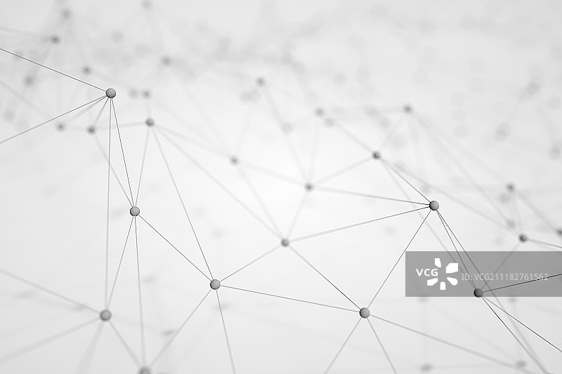 丛抽象网络标题技术数字背景。几何形状与三角粒子未来分子结构线图片素材