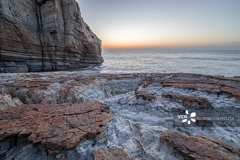 青岛崂山风景区八仙墩日出图片素材
