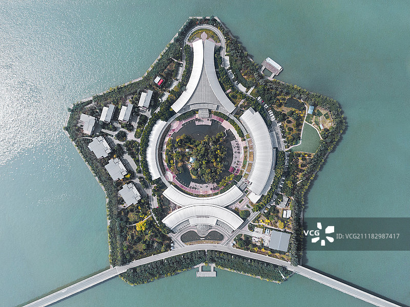 航拍河北唐山迁安黄台湖景区图片素材