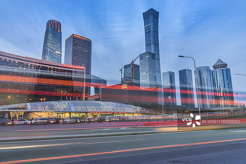 北京国贸CBD夜景风光图片素材