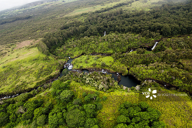 俯瞰彩虹瀑布图片素材