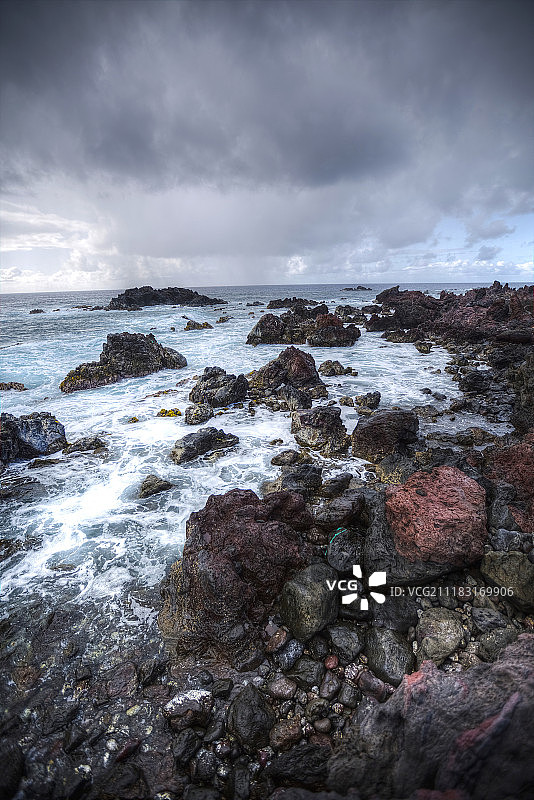 复活节岛的岩石海岸图片素材