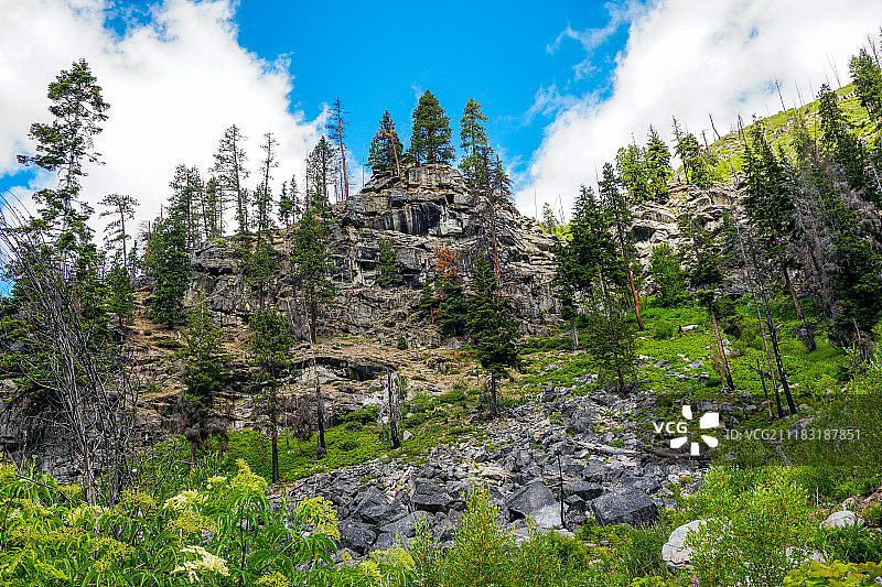 华盛顿州八英里湖背包旅行图片素材