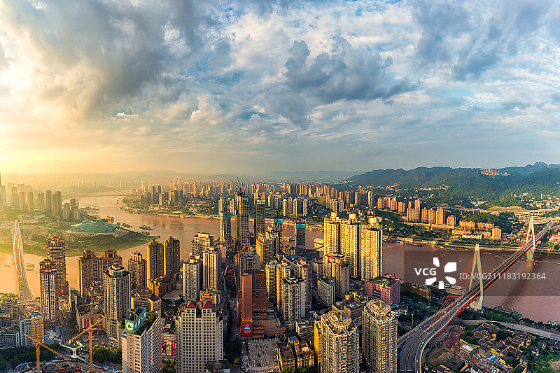 重庆两江交汇全景图片素材