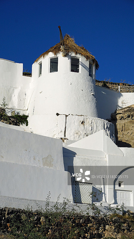 圣托里尼岛上的传统希腊村庄Vlichada图片素材