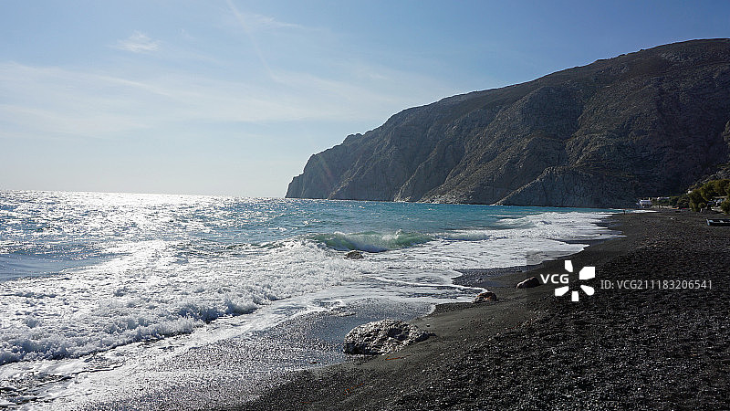 圣托里尼卡马利火山海滩图片素材