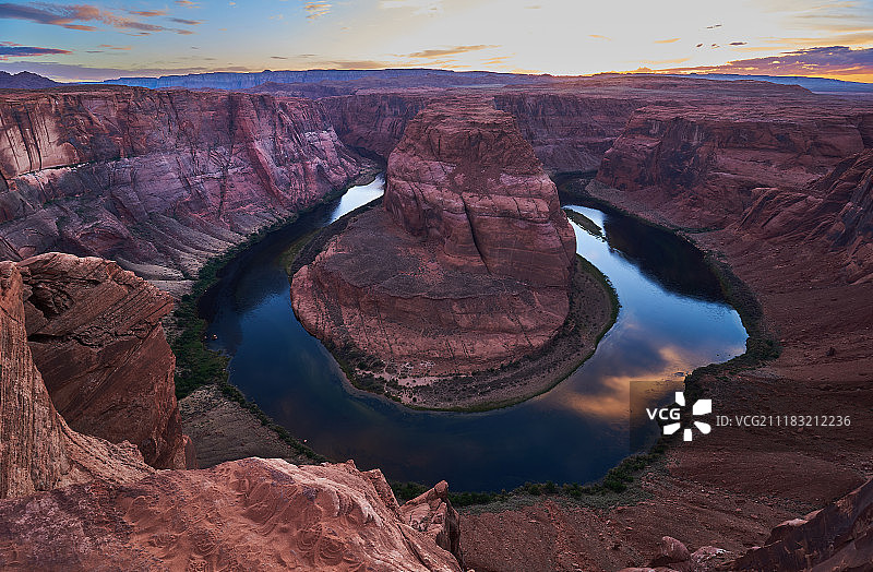 马蹄湾日落图片素材