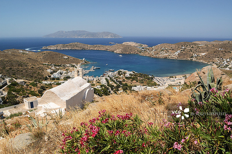 基克拉泽斯伊奥斯岛奥莫斯全景图片素材