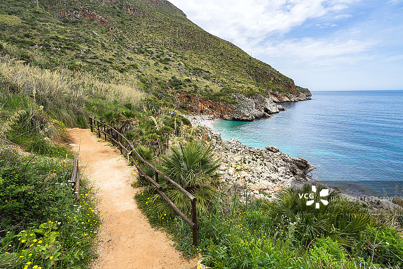 津加罗自然保护区海岸线（西西里岛）图片素材