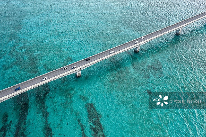 海景与长桥鸟瞰图图片素材