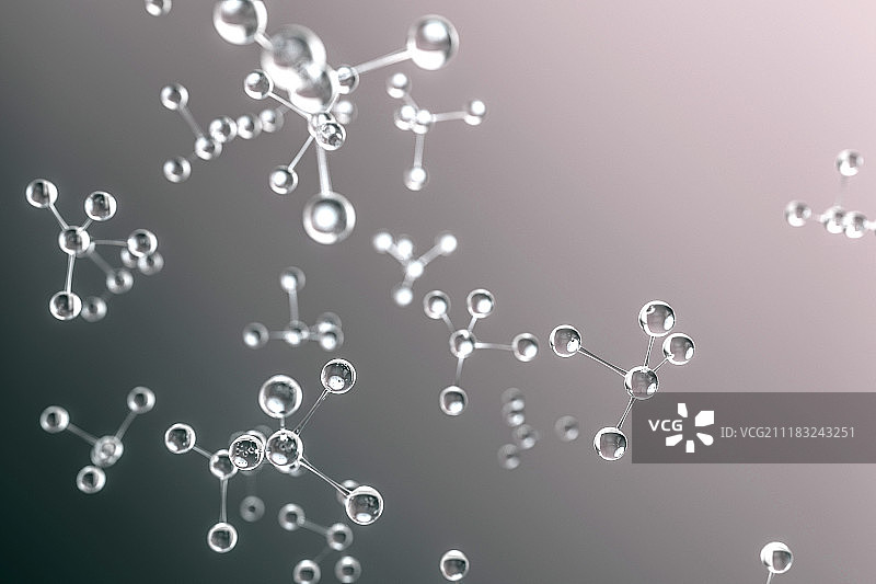 3D抽象分子链接图片素材