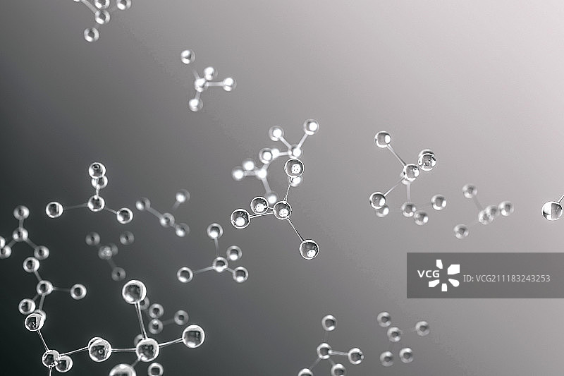 3D抽象分子链接图片素材