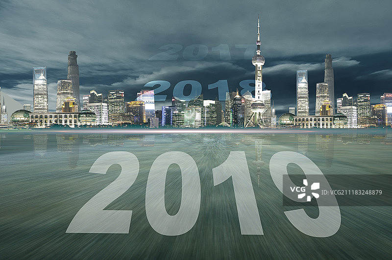 2019上海东方明珠塔新年春节图片素材