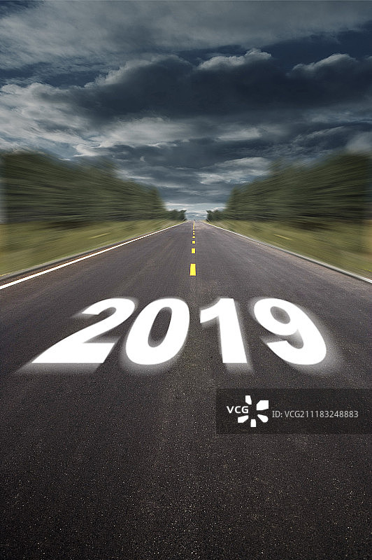 2019猪年新年春节城市道路图片素材