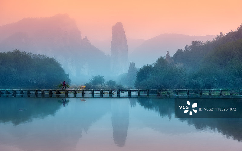 仙都晨曦图片素材