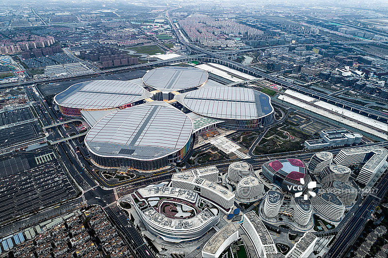 国家会展中心航拍图片素材
