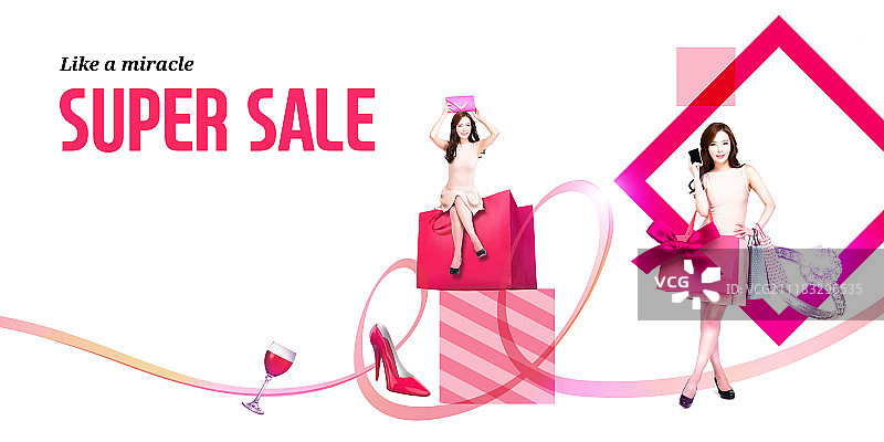 购物，banner，形状图片素材