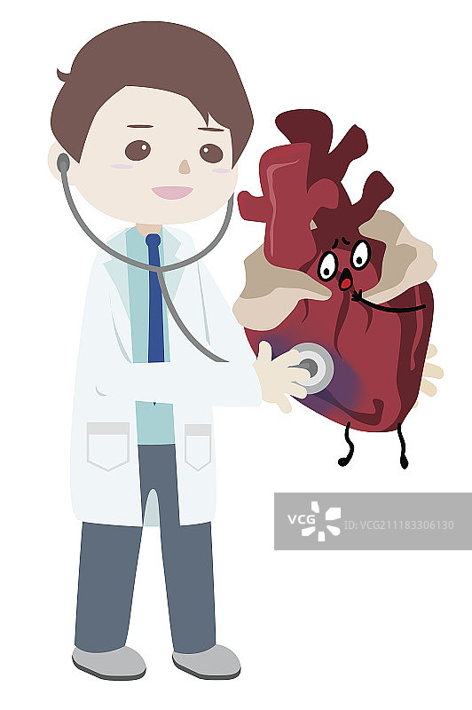 医生检查不健康的心脏图片素材