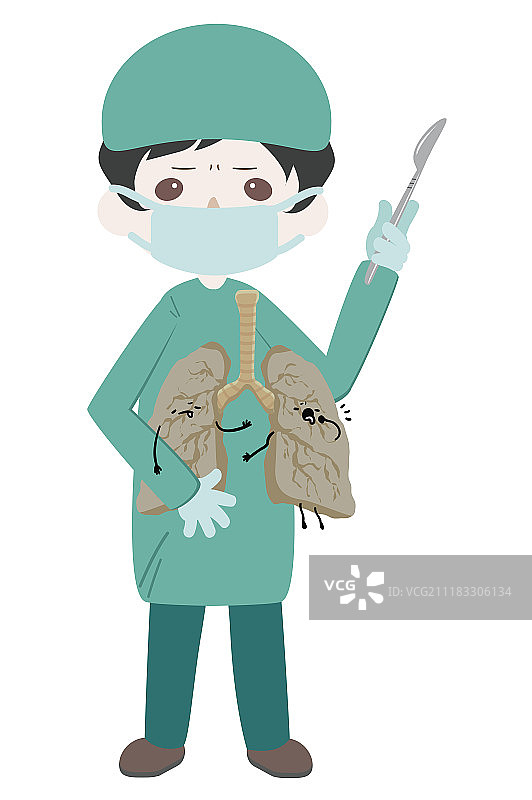 医生帮肺脏开刀图片素材