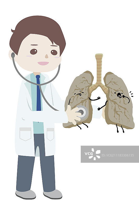 医生检查不健康的肺脏图片素材