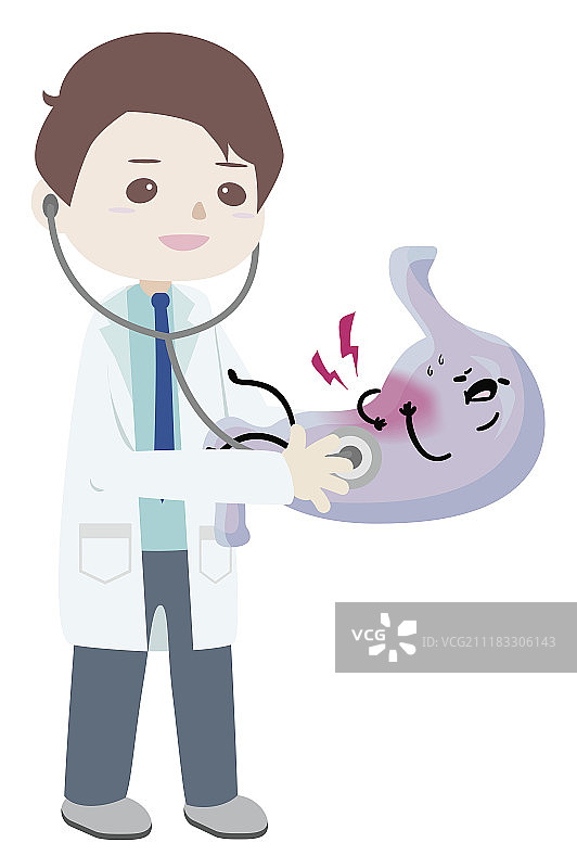 医生检查不健康的胃图片素材