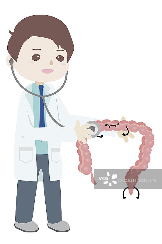 医生检查不健康的大肠图片素材