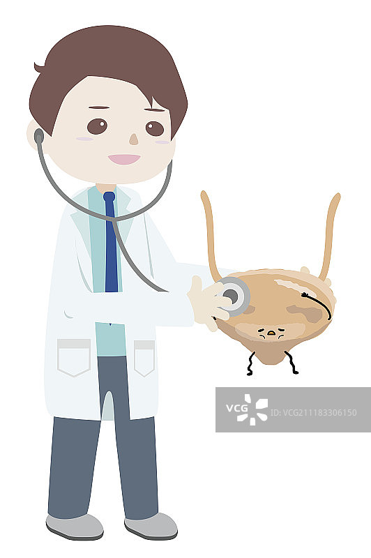医生检查不健康的膀胱图片素材