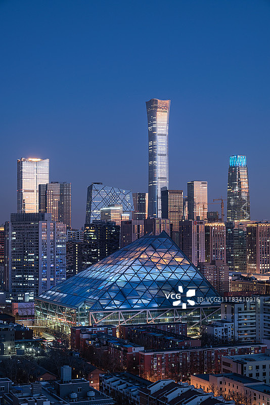 北京CBD国贸天际线图片素材