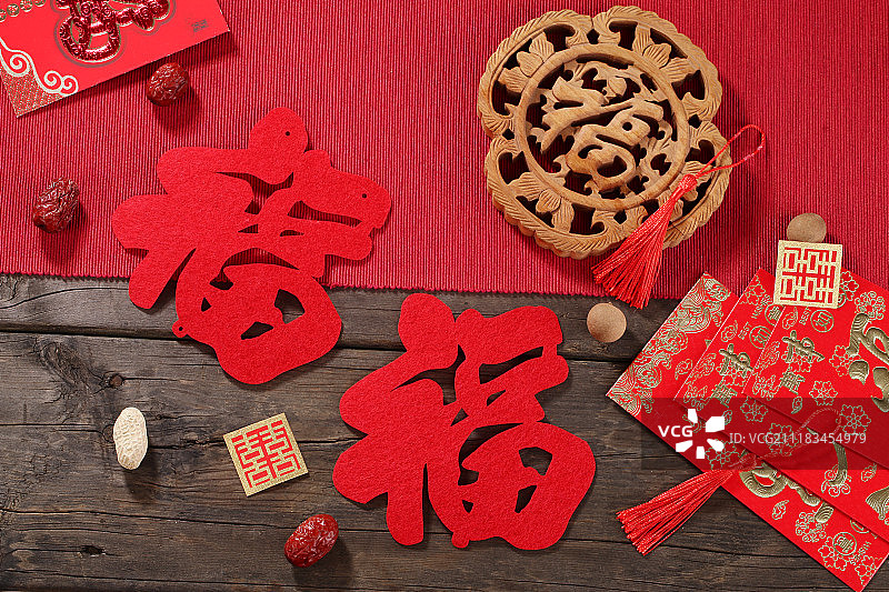 新年剪纸和红包图片素材