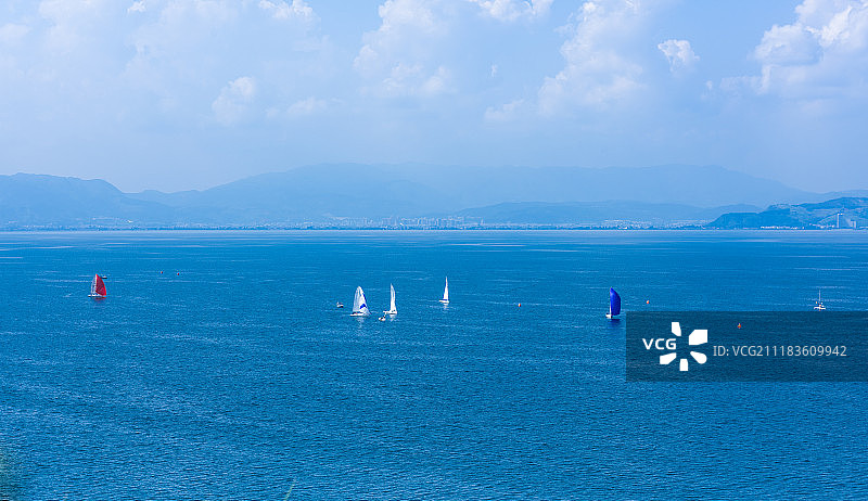 云南玉溪抚仙湖风光图片素材