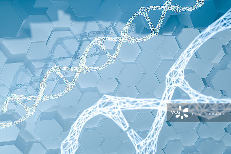 DNA与蓝色科技背景图片素材