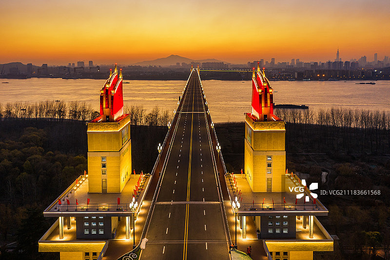 南京长江大桥风光图片素材