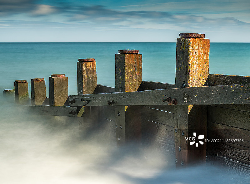 彭曼莫尔海滩海堤图片素材