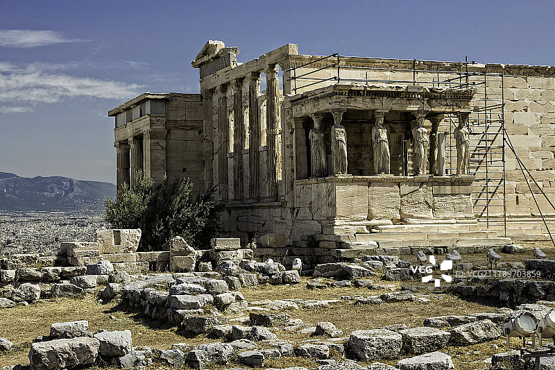 雅典卫城少女门廊图片素材