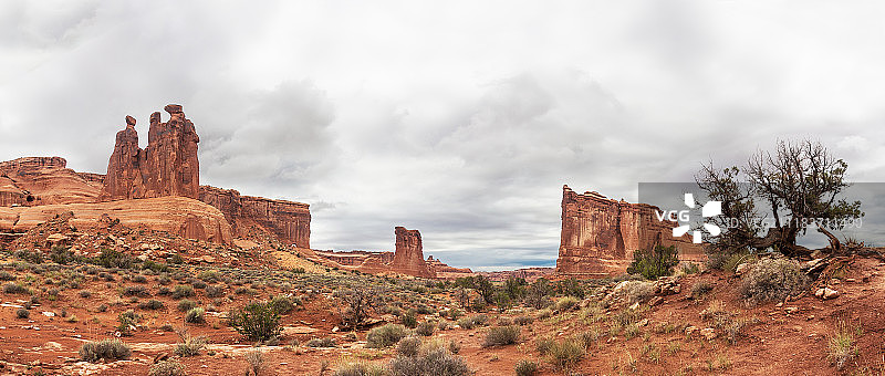 沙漠中的岩层景观图片素材