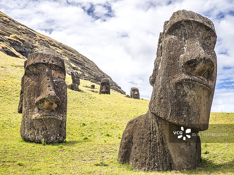 摩艾石像的面孔图片素材