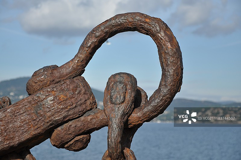 生锈的锚特写图片素材