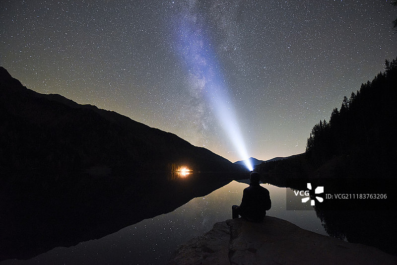 安特塞尔瓦湖上的银河图片素材