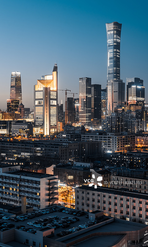 北京CBD的夜景图片素材