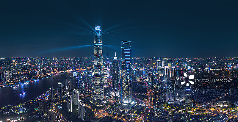 上海中心夜景-镭射之夜图片素材