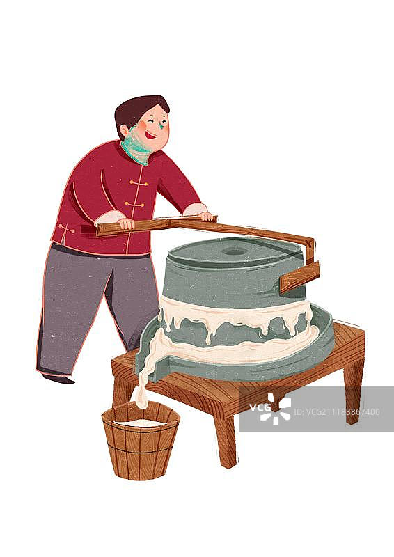 年俗磨豆腐图片素材